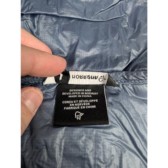 Noronna Women's Trollveggen Down800 Hooded Infinity Puffer Jacket Blue Small - Picture 6 of 15